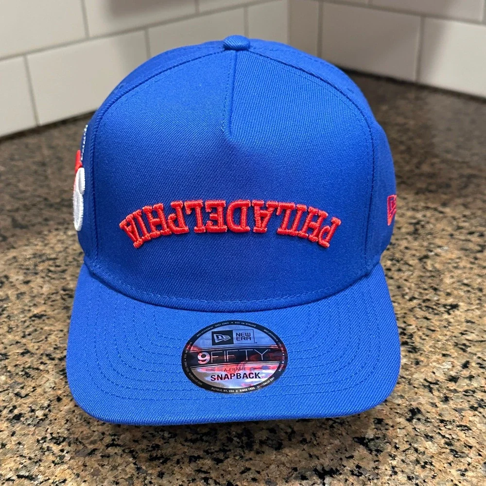 Philadelphia 76ers New Era 9FIFTY A-Frame Snapback‎ Hat Mens OSFA Blue New